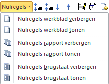 Menu nulregels