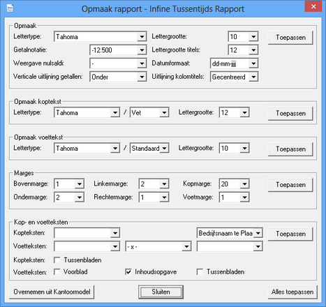 Opmaak rapport